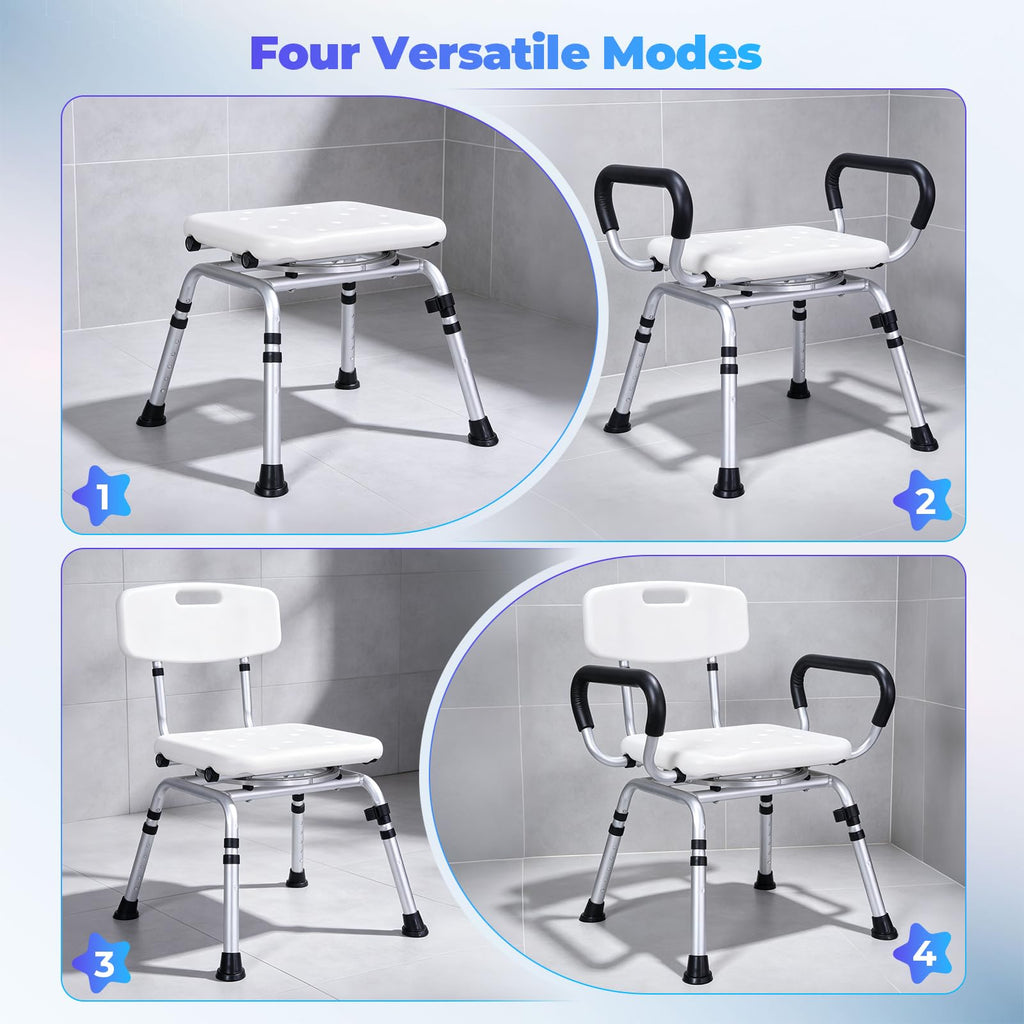 Swivel Shower Chair with Arms and Back O391871