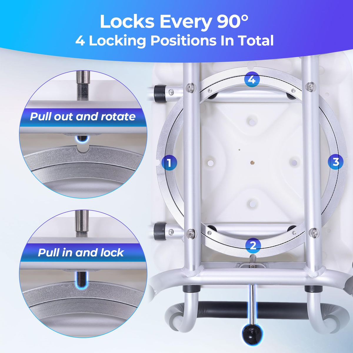 Swivel Shower Chair with Arms and Back O391871
