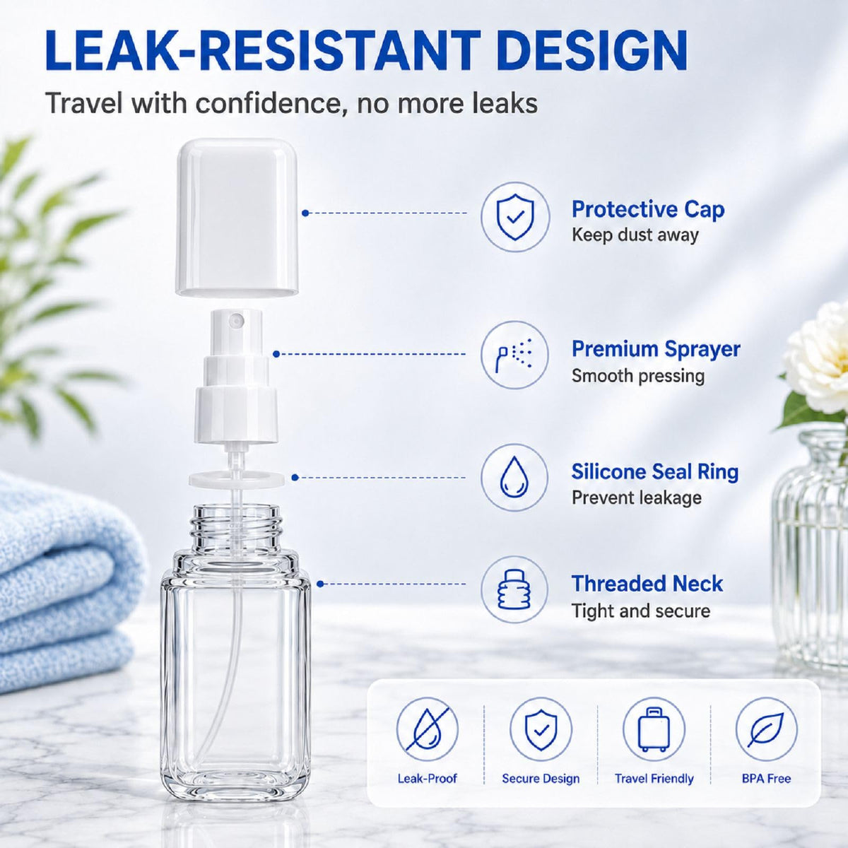 2 Pack 2.7oz Fine Mist Spray Bottles T235