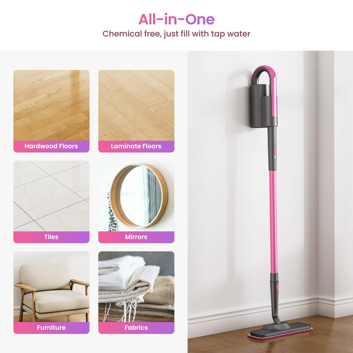 Steam Mop Cleaner, Detachable Handheld Steamer T9527