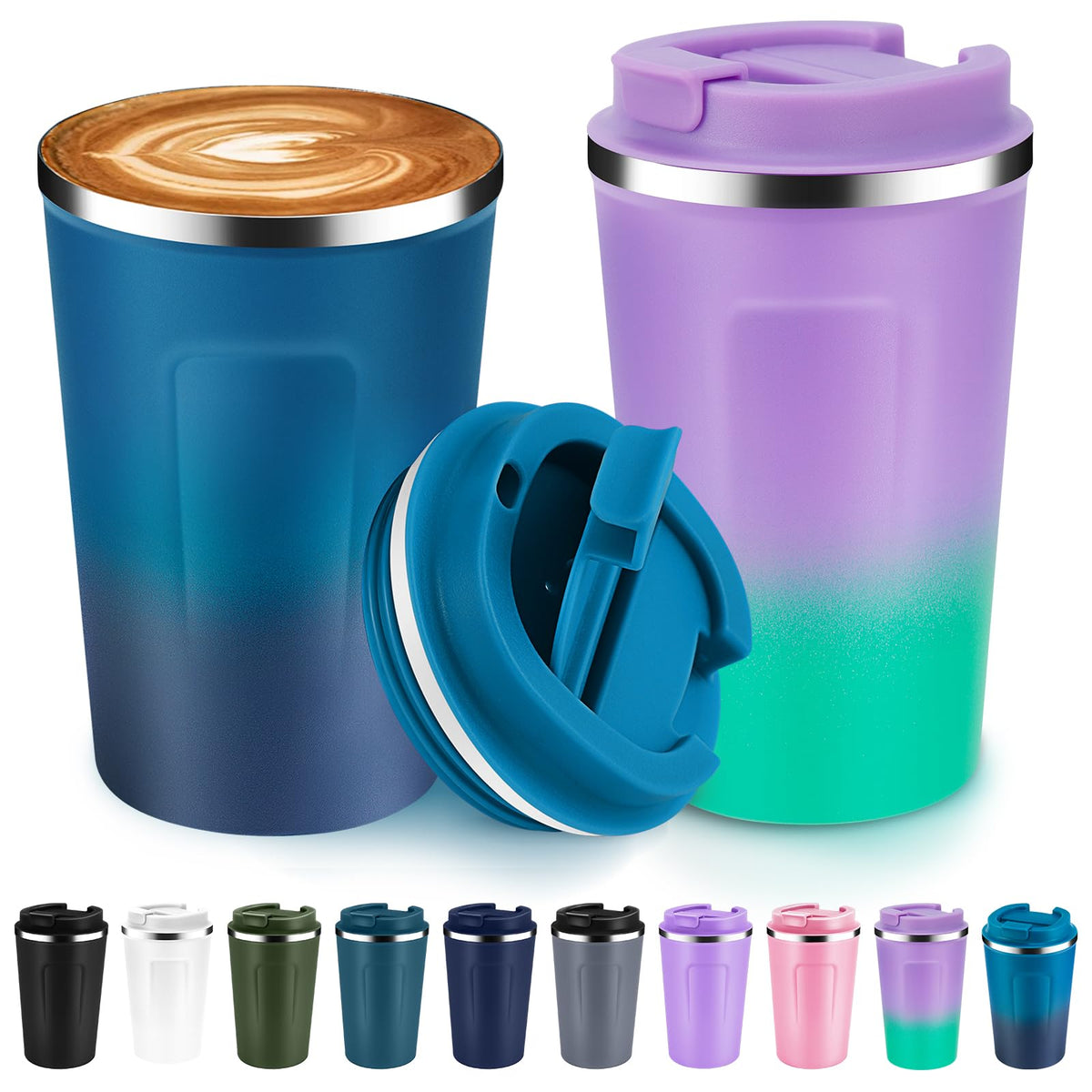 12 oz Insulated Stainless Steel Travel Coffee Mug 2 Pack G624137