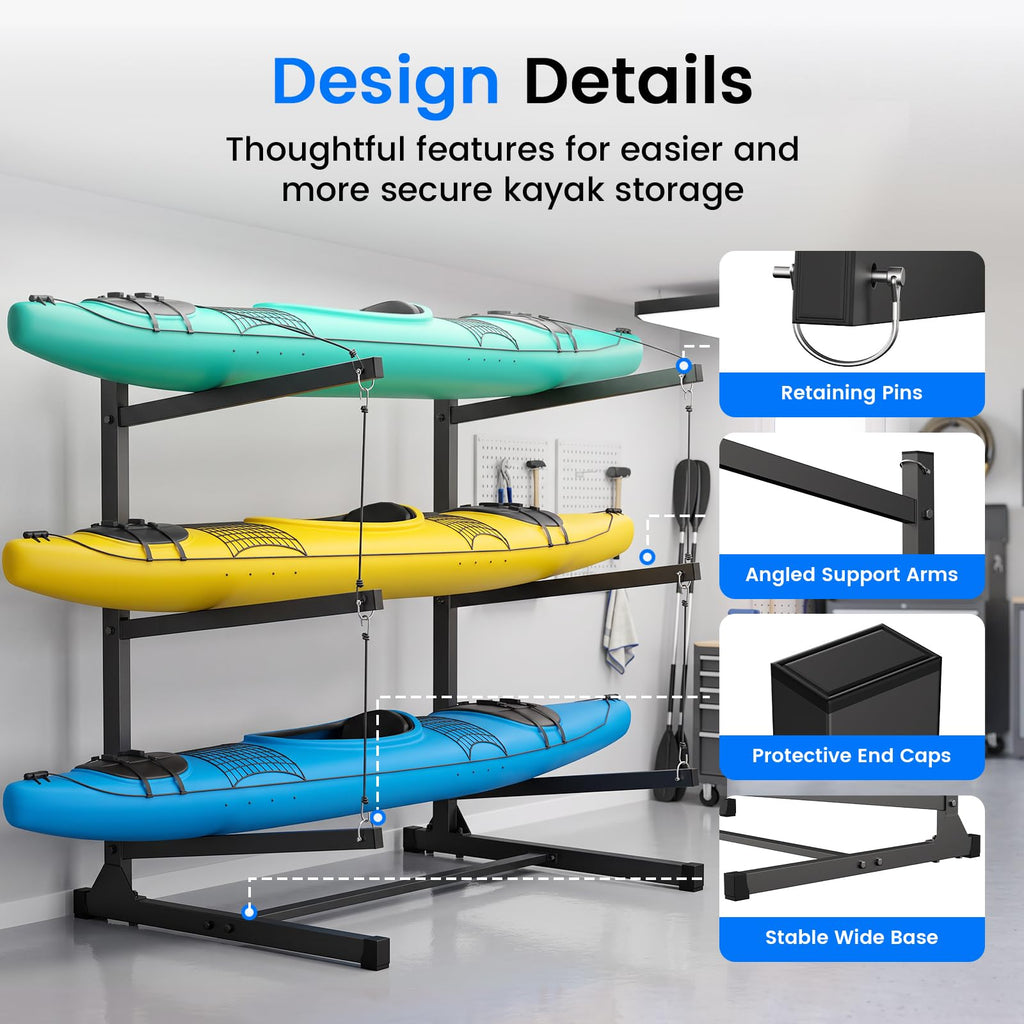 Kayak Storage Rack, Freestanding Steel Stand I504626