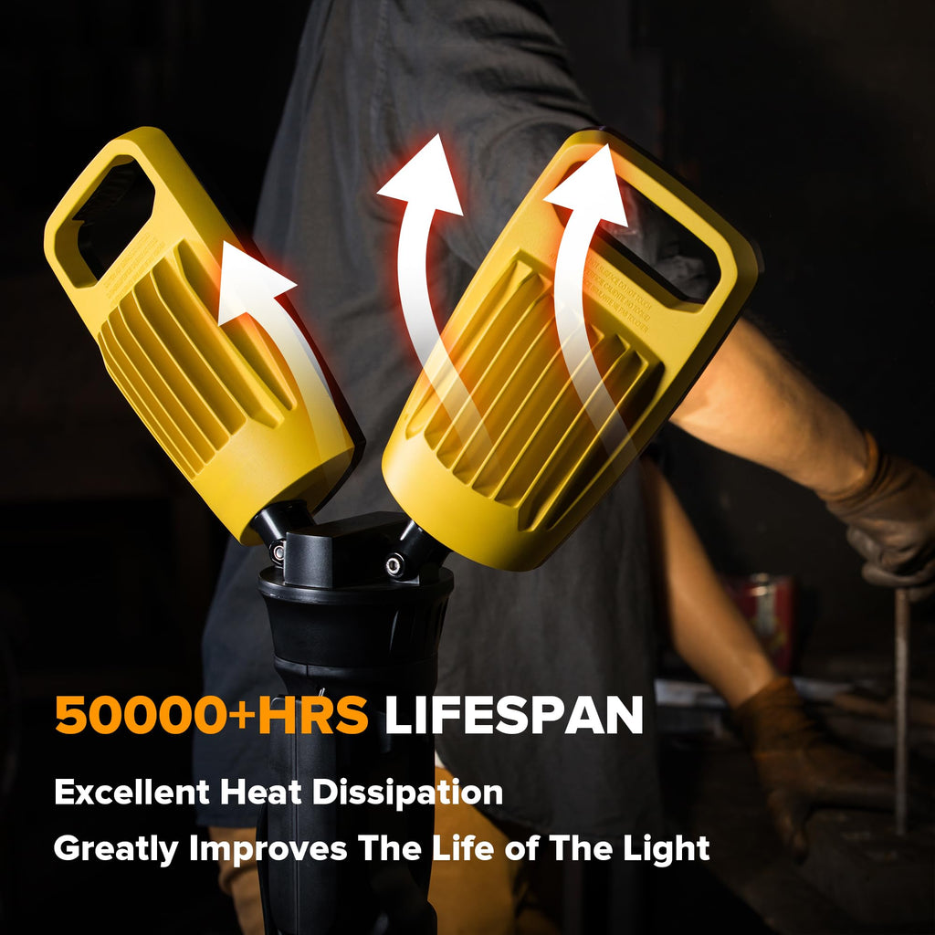 1000 Lumen LED Magnetic Light and 10000 Lumen Work Light with Stand O222