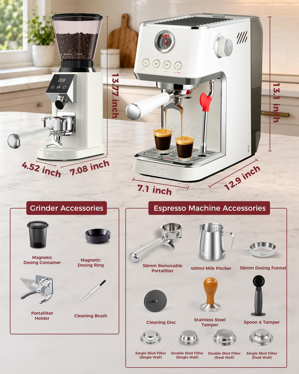 Espresso Machine with Conical Burr Coffee Grinder G2542