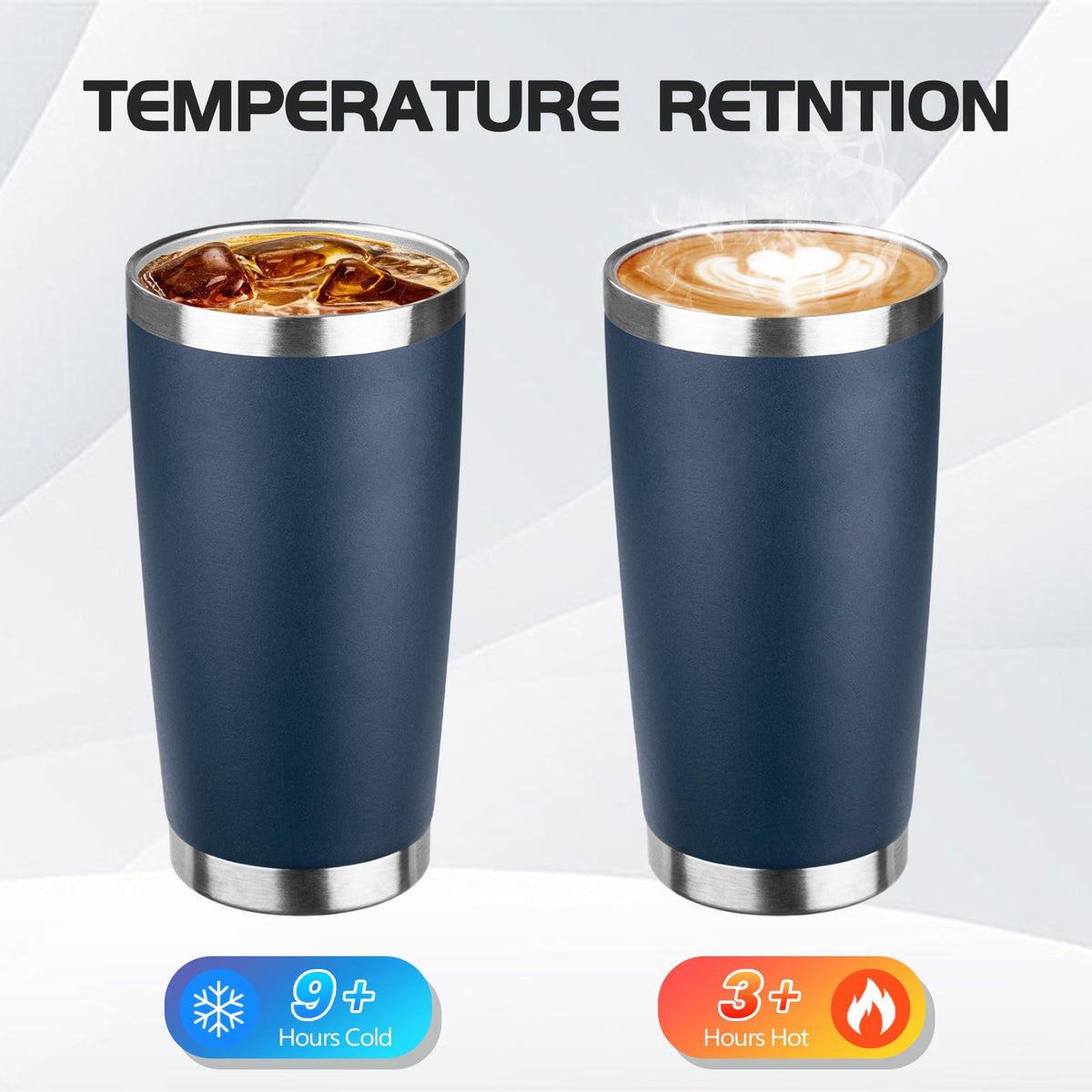 20oz Stainless Steel Travel Coffee Tumbler Navy Blue K22368