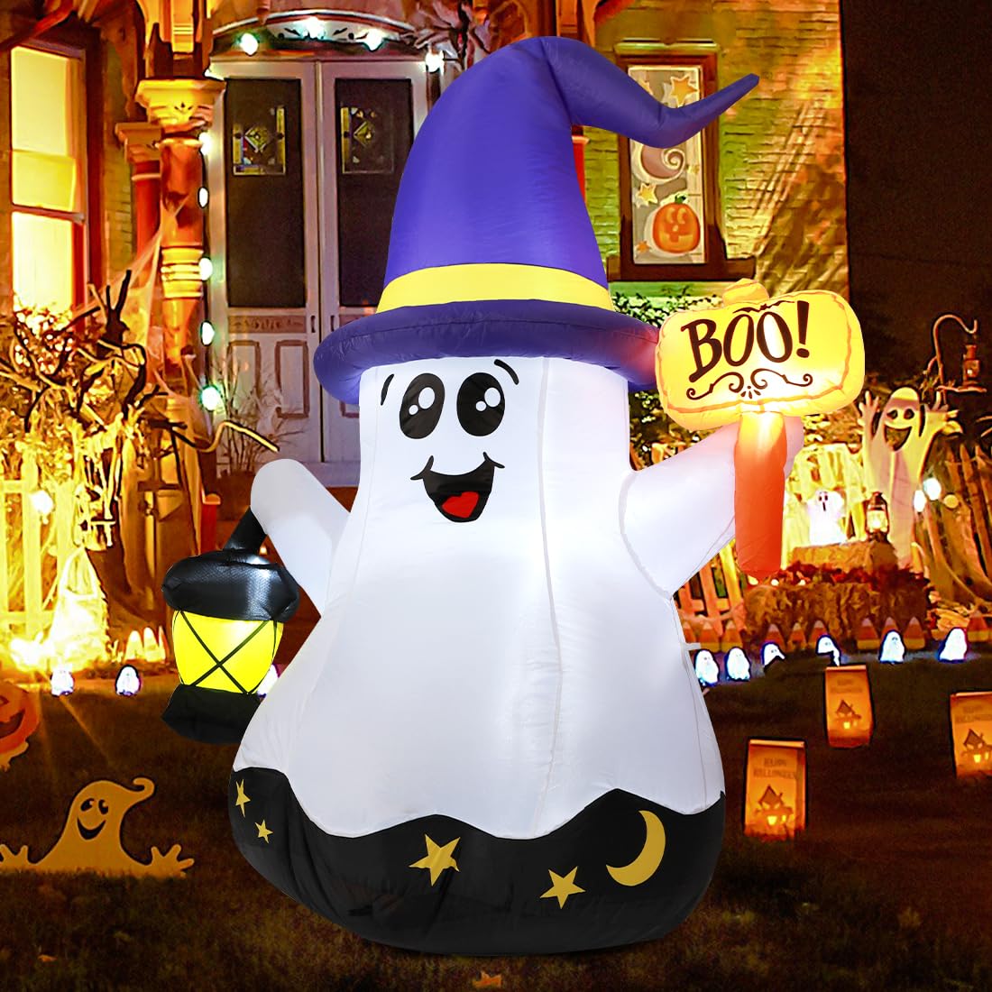 5 FT Halloween Inflatables Ghost with Built-in LEDs P2096
