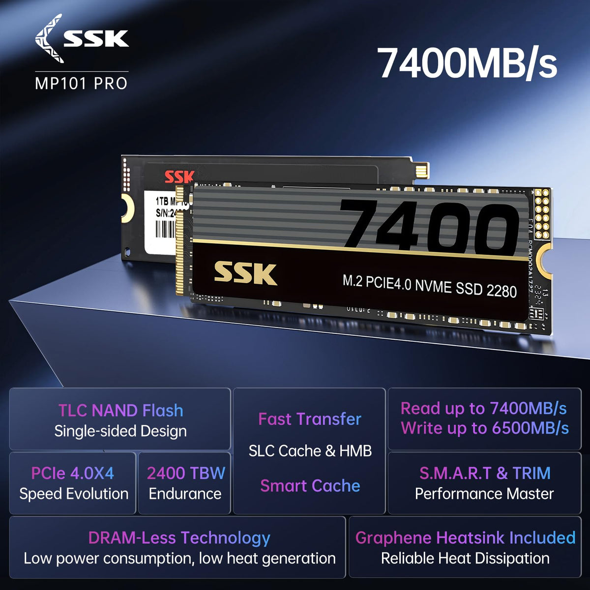 M.2 NVMe SSD 4TB PCIe Gen 4.0 x4 2280 Internal SSD Q4132