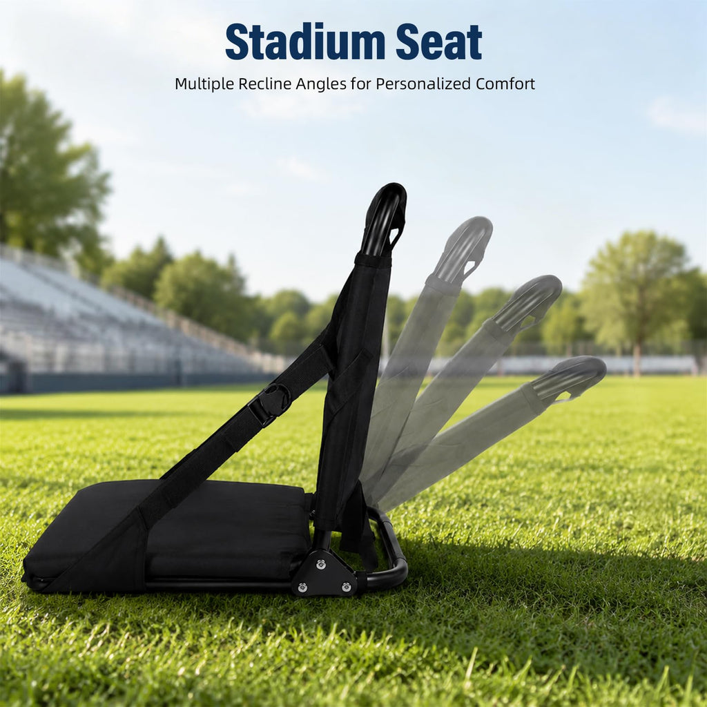 Portable Stadium Seat with Back Support and Storage Pockets R591651