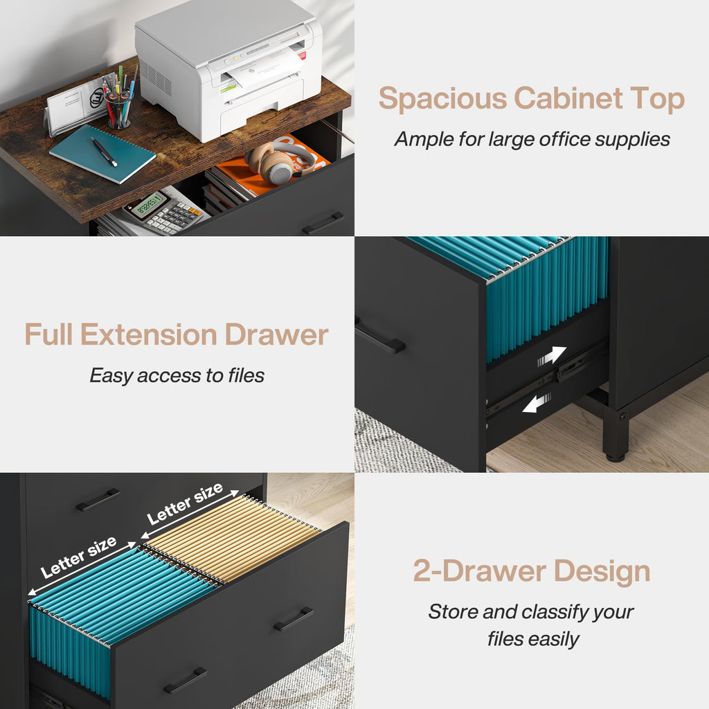 2-Drawer Wood File Cabinet I489