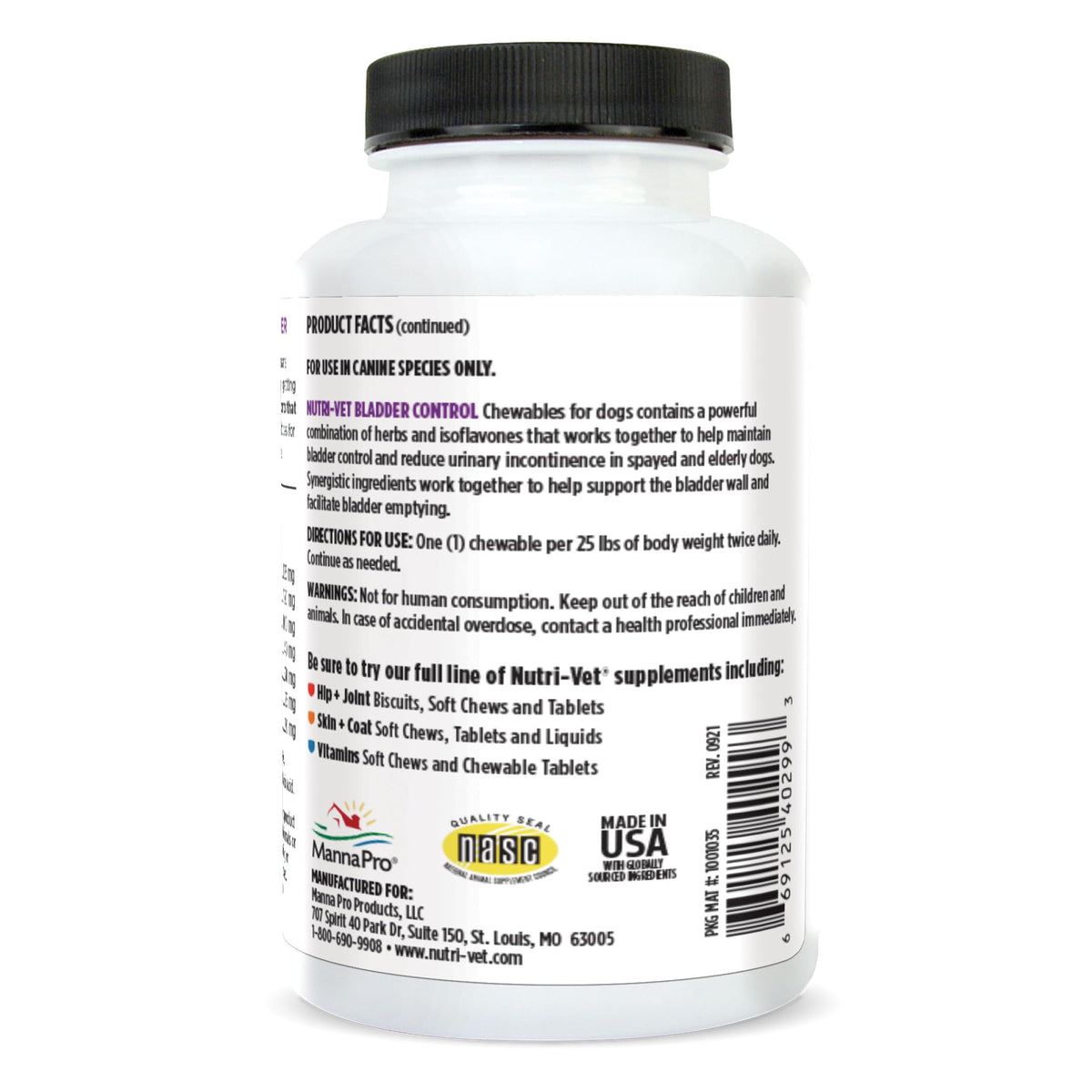 Dog Bladder Control 90 Tablets W86324