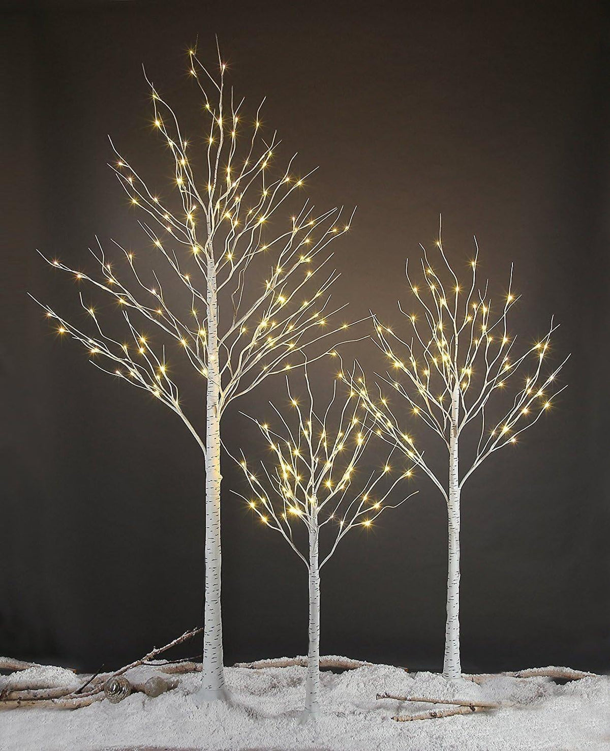 LED Birch Tree Light Set 4ft 6ft 8ft Warm White 3-Pack L666