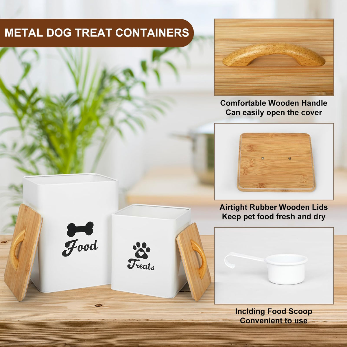 White 2PCS Airtight Dog Treat Container W607215