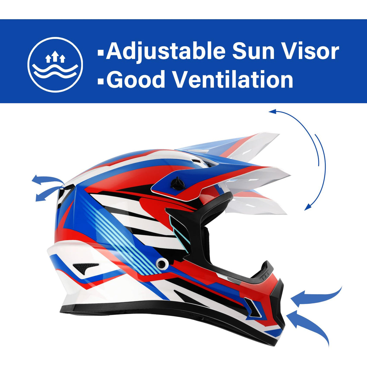 Youth Kids DOT Approved Full Face Motocross Helmet H665169