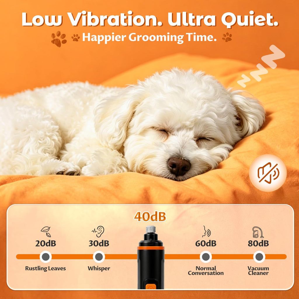 Dog Nail Grinder, Quiet 3-Speed with LED & Safety Guard X163