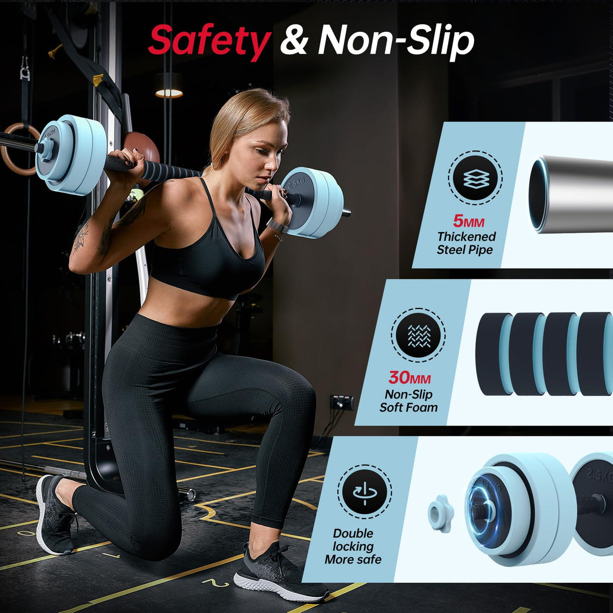Adjustable 45lbs Dumbbell Set with Connector Z638580