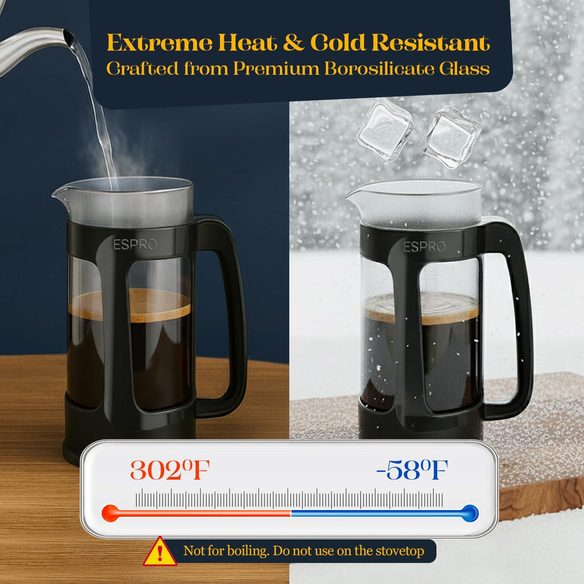 Black 17oz French Press Coffee Maker H6177