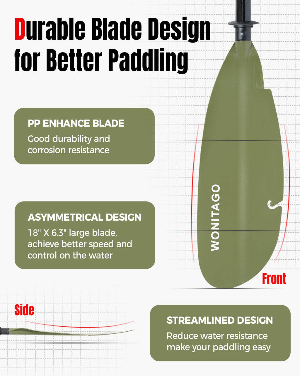 Adjustable Fiberglass Kayak Paddle N84389