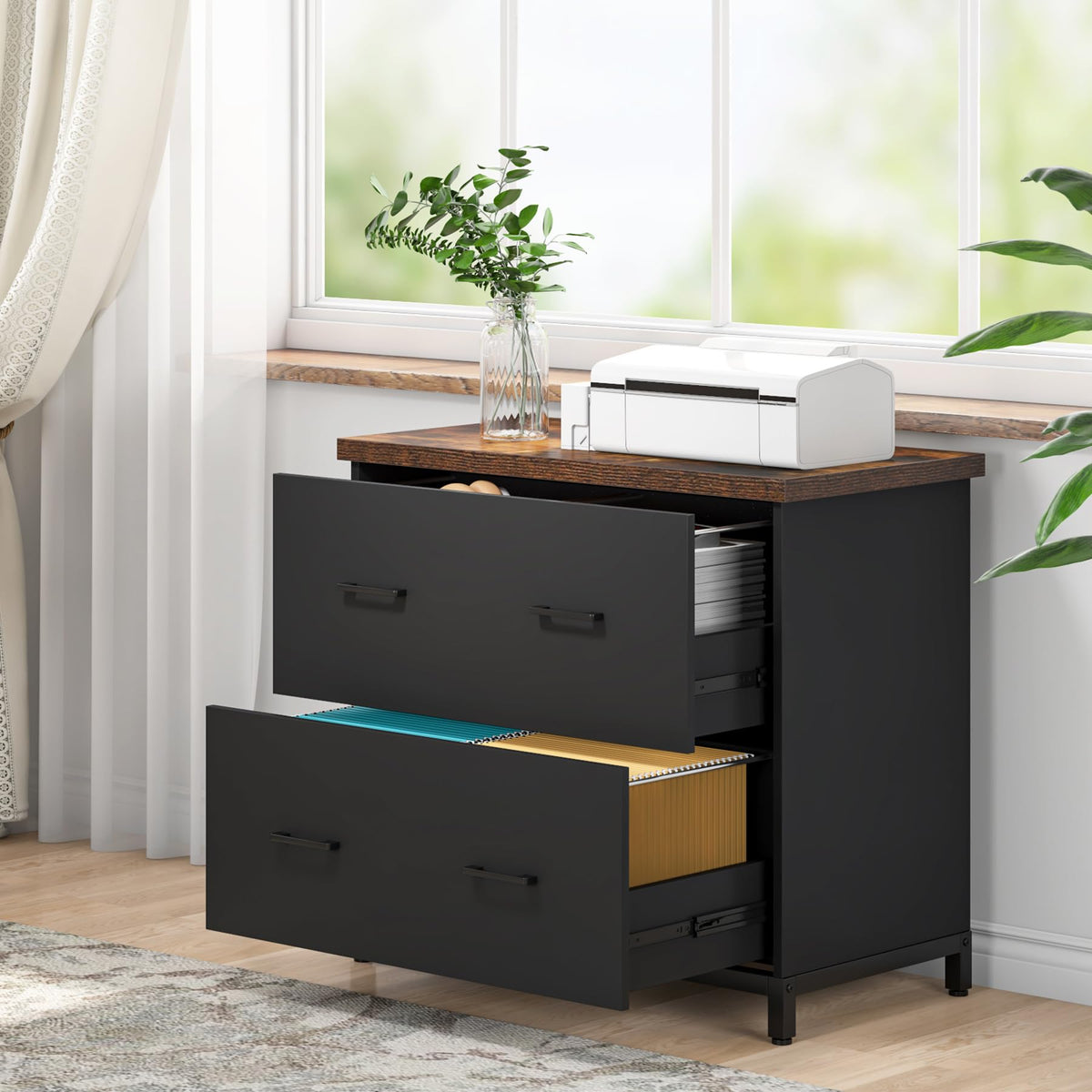 2-Drawer Wood File Cabinet I489