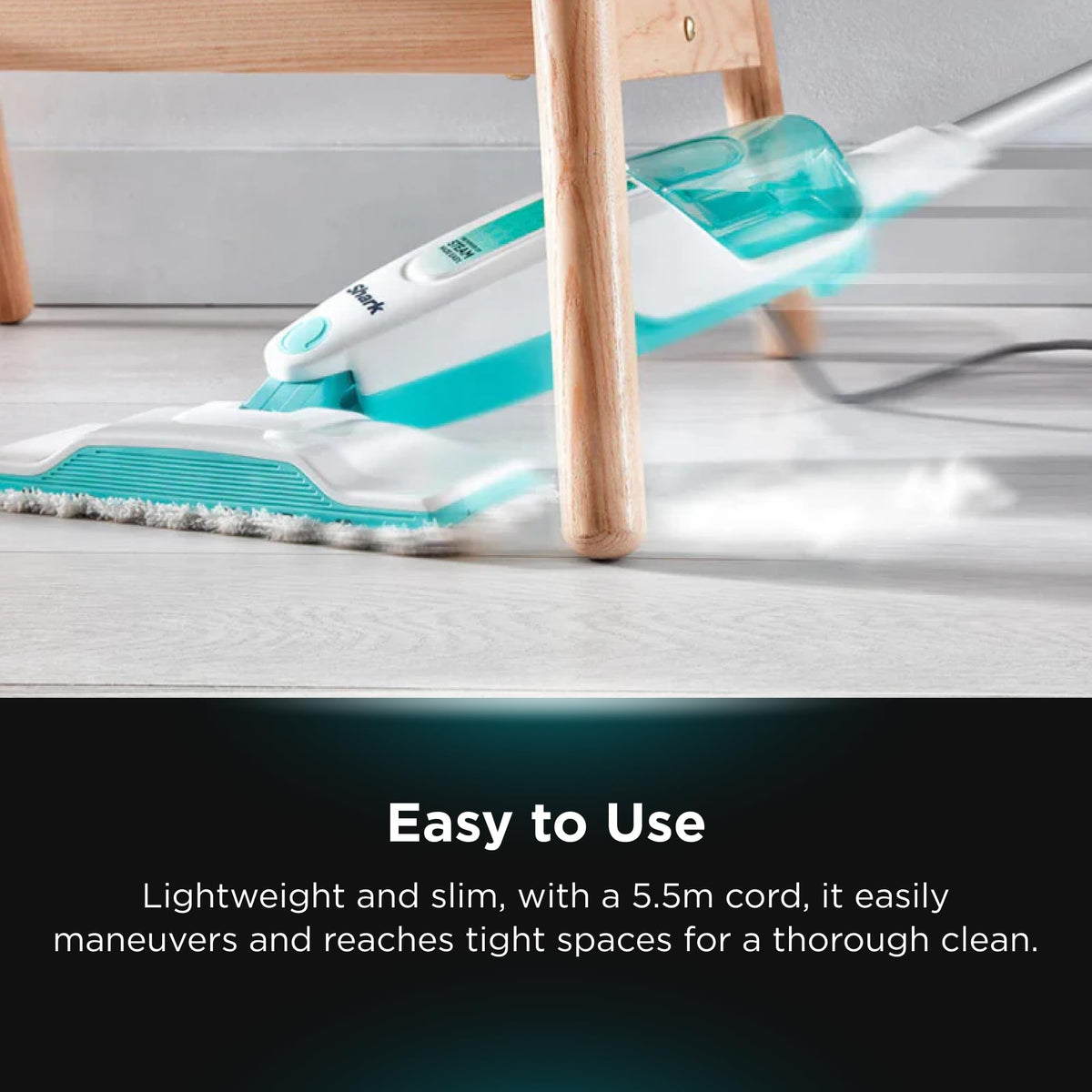 White Steam Mop Hard Floor Cleaner with XL Removable Water Tank H46088