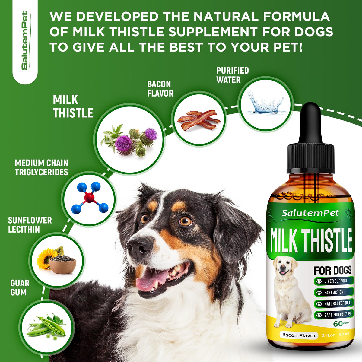 Milk Thistle Dog Liver Supplement 2 Oz F696714