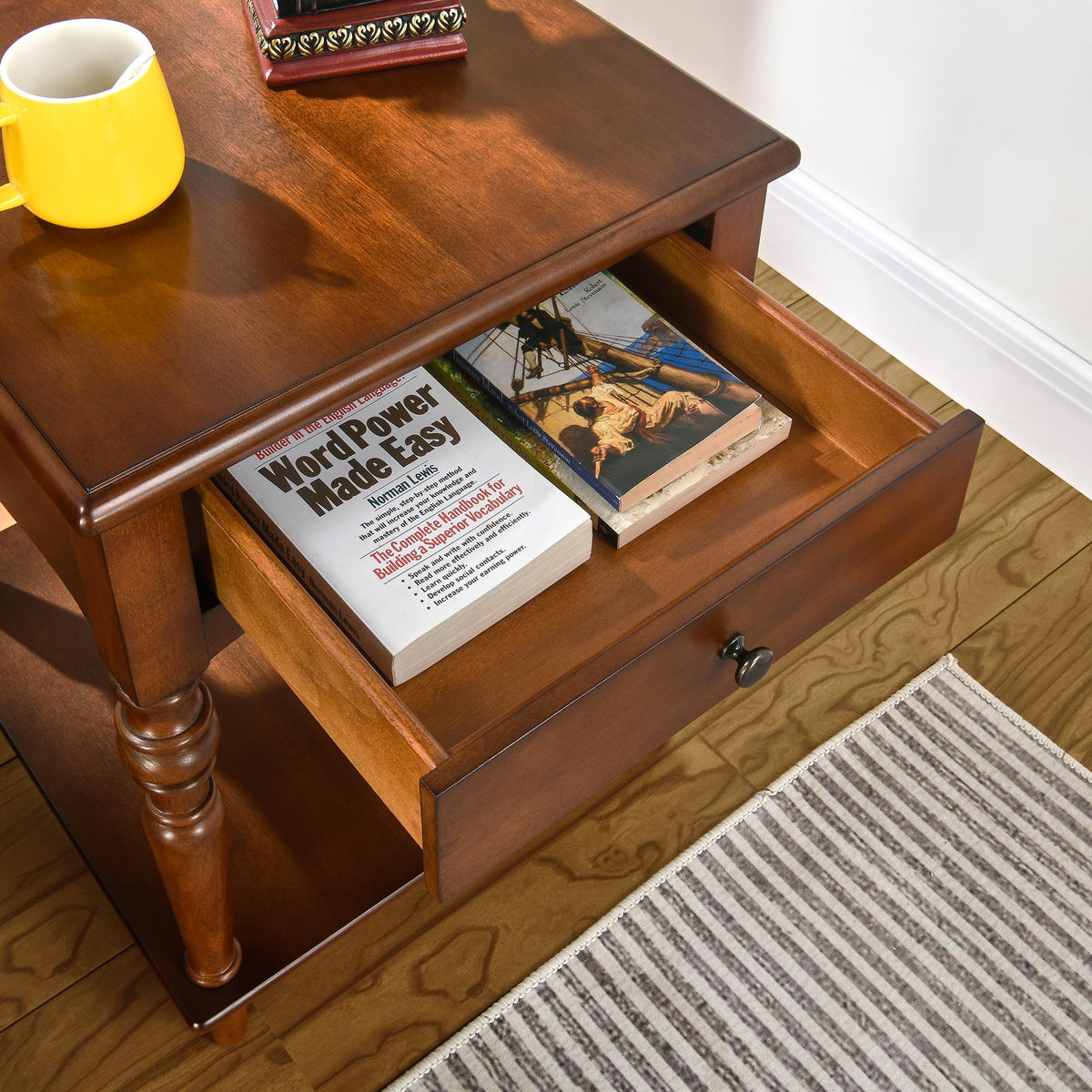 Solid Wood End Table with Drawer O926