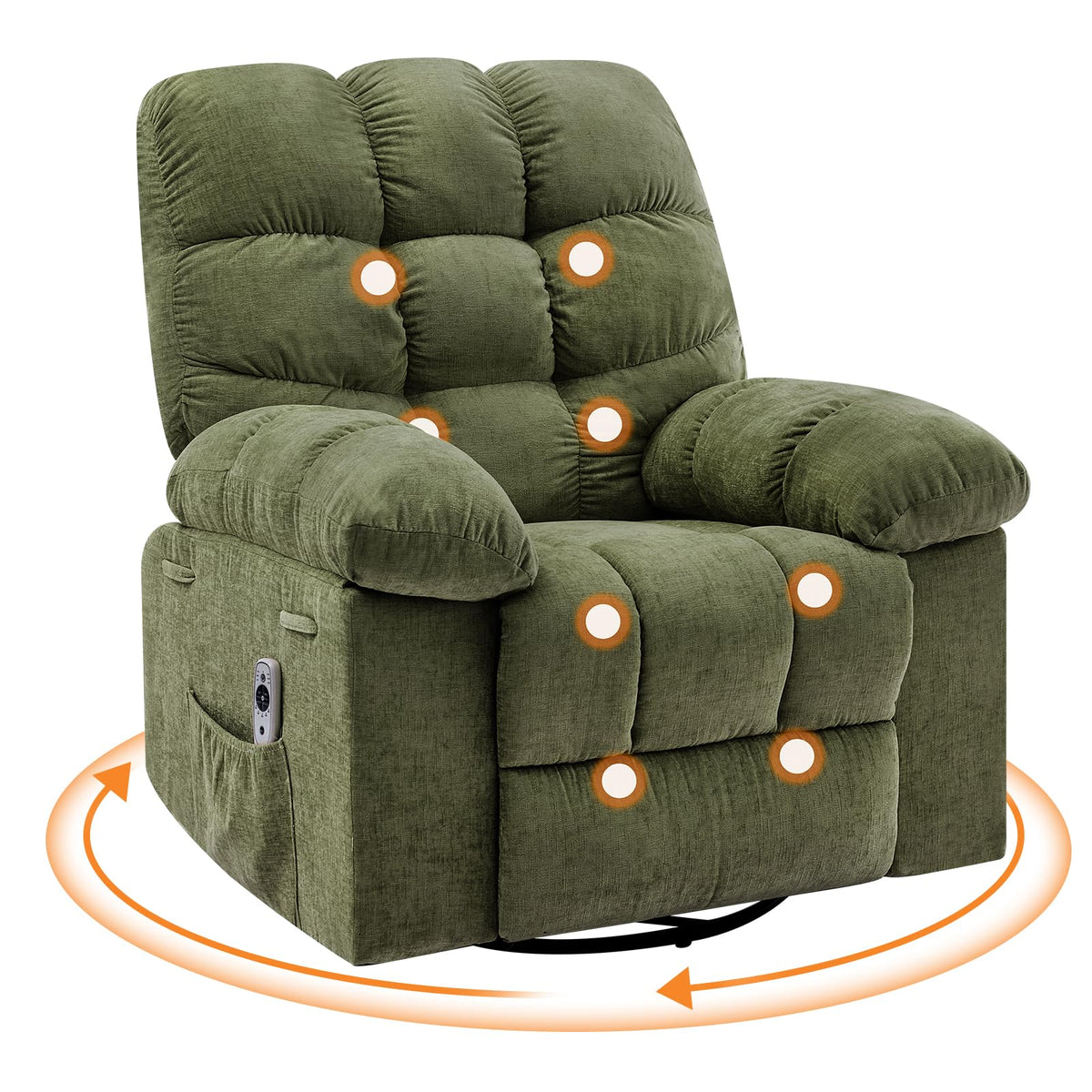 Massage Recliner Chair with Heat and Cup Holders Z37957