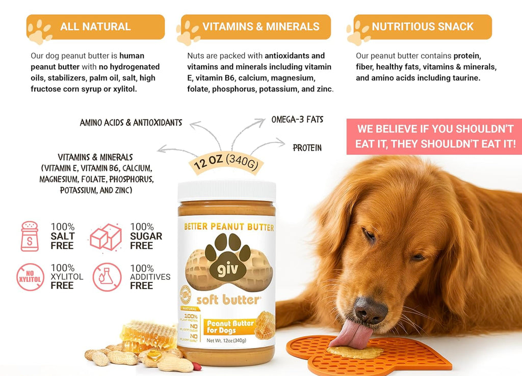 All Natural Peanut Butter 12oz Jar, 4oz Pouch & Lick Mat X22484