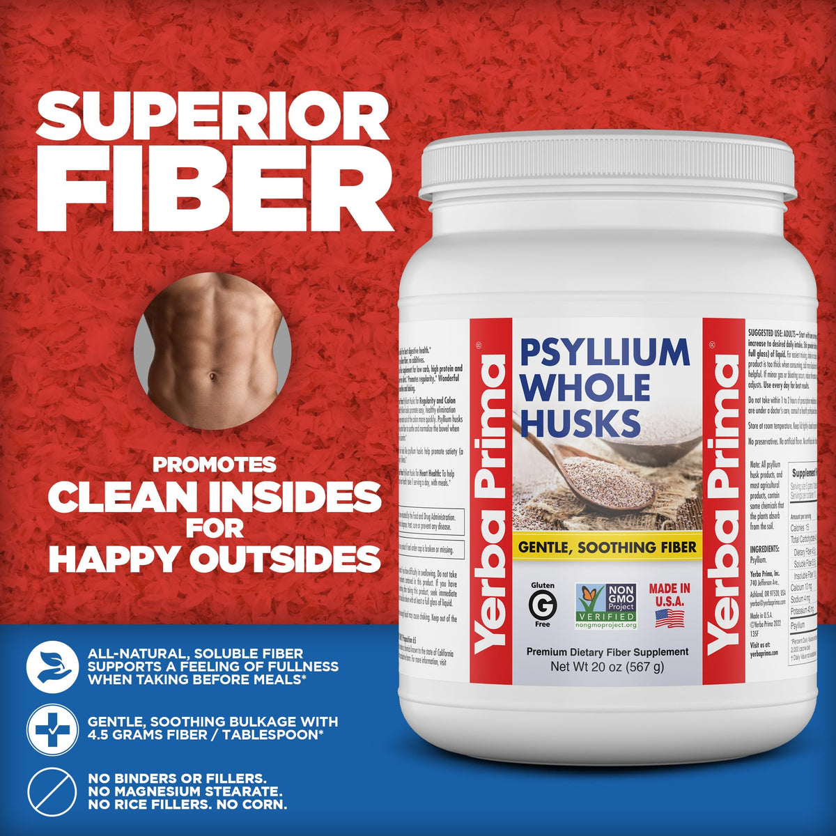 Psyllium Whole Husks Fiber Supplement 20oz S367687