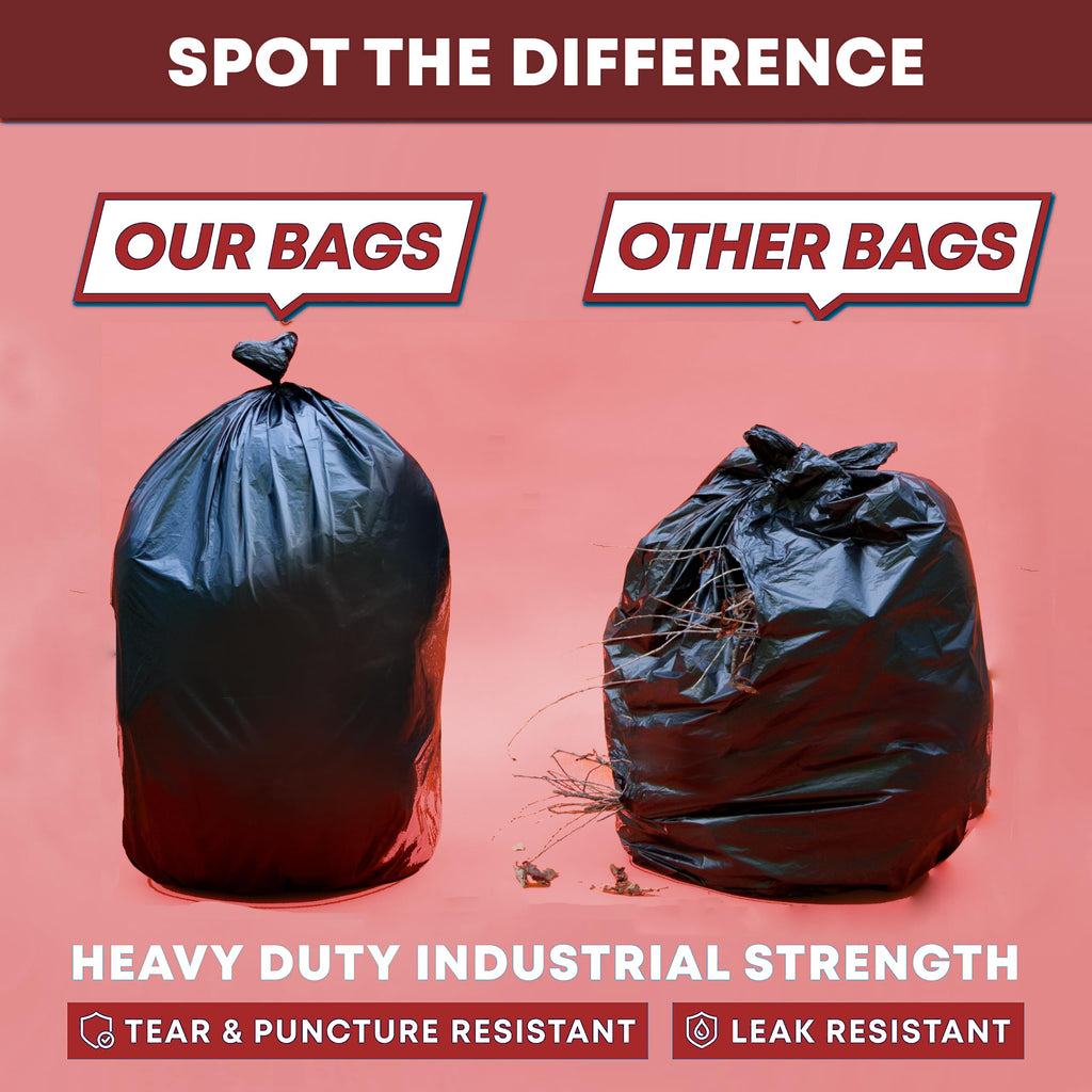 45 Gallon Heavy Duty Black Trash Bags 100 Count W39391