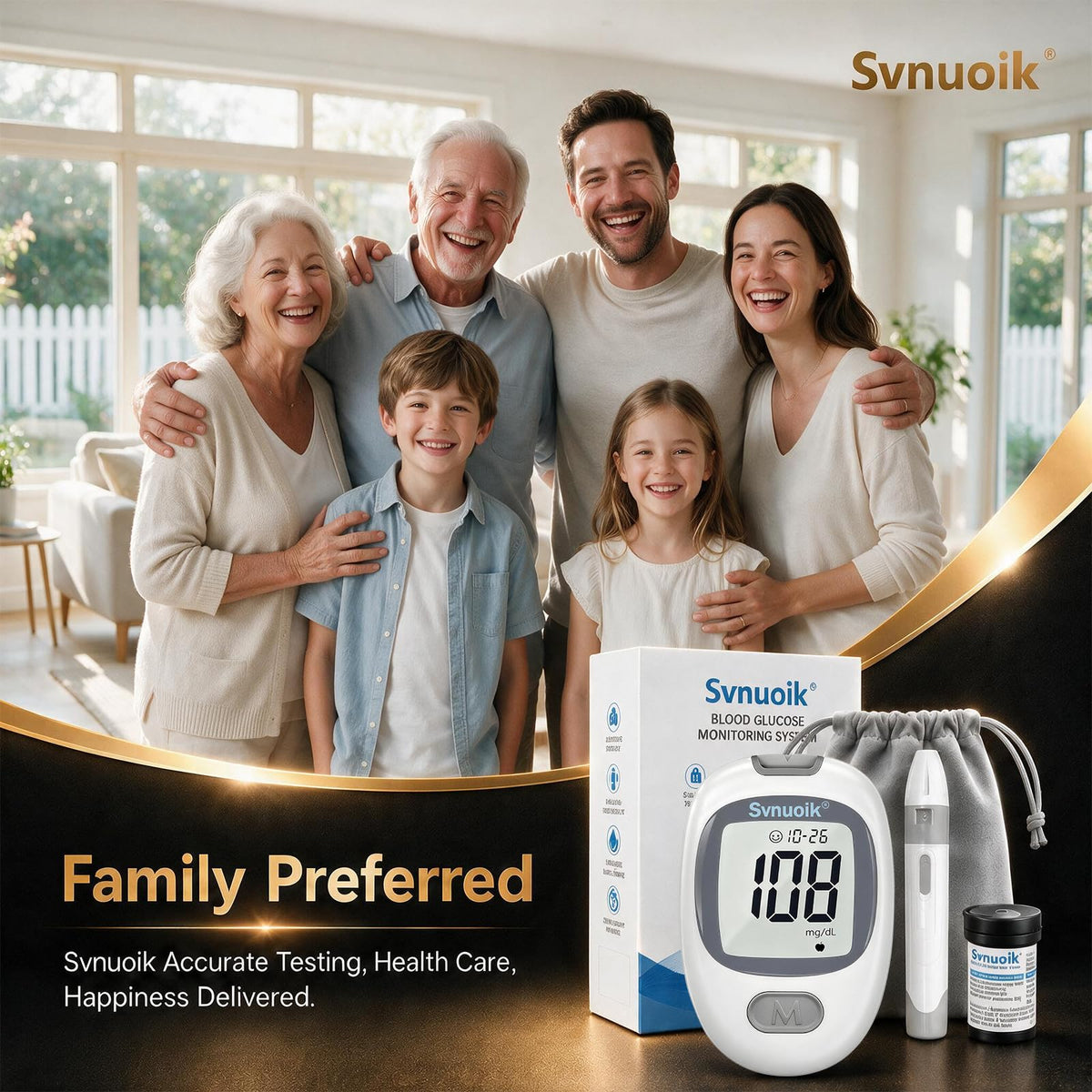 Blood Glucose Monitor Kit with 100 Strips & Lancets X278