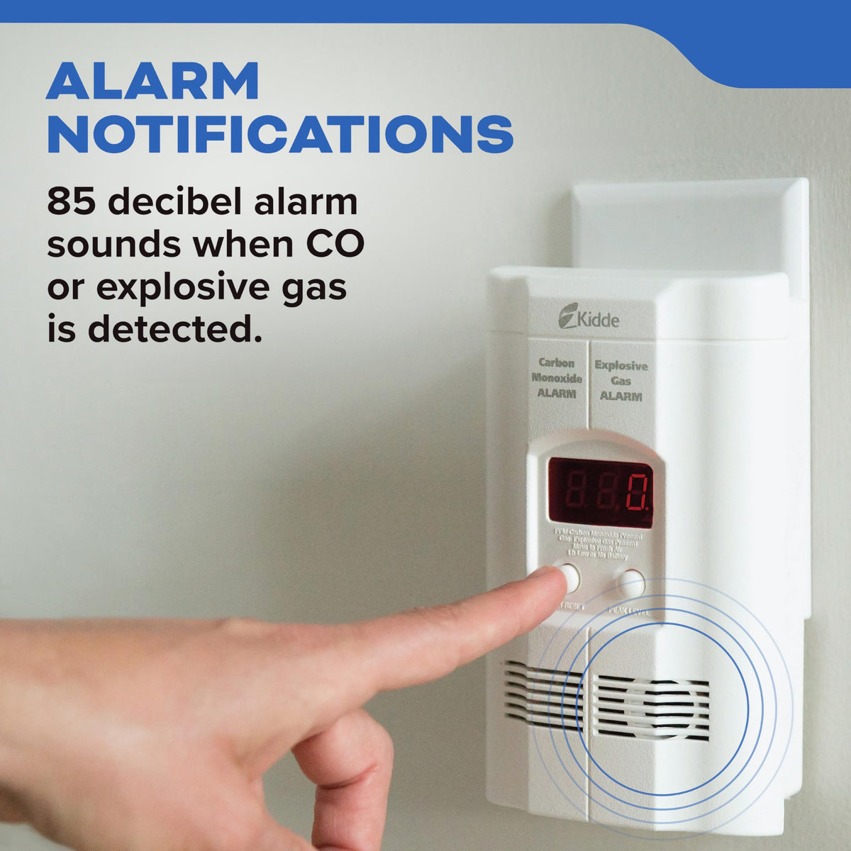 Carbon Monoxide & Explosive Gas Detector, Plug-in with Battery Backup C24716