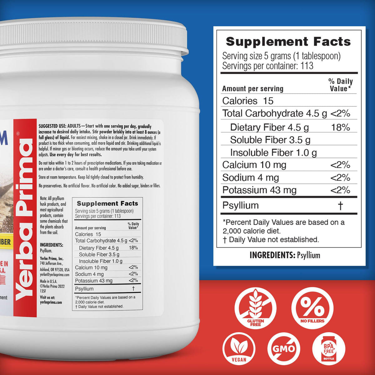 Psyllium Whole Husks Fiber Supplement 20oz S367687
