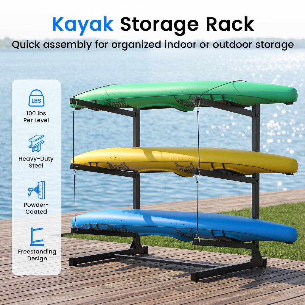 Kayak Storage Rack, Freestanding Steel Stand I504626