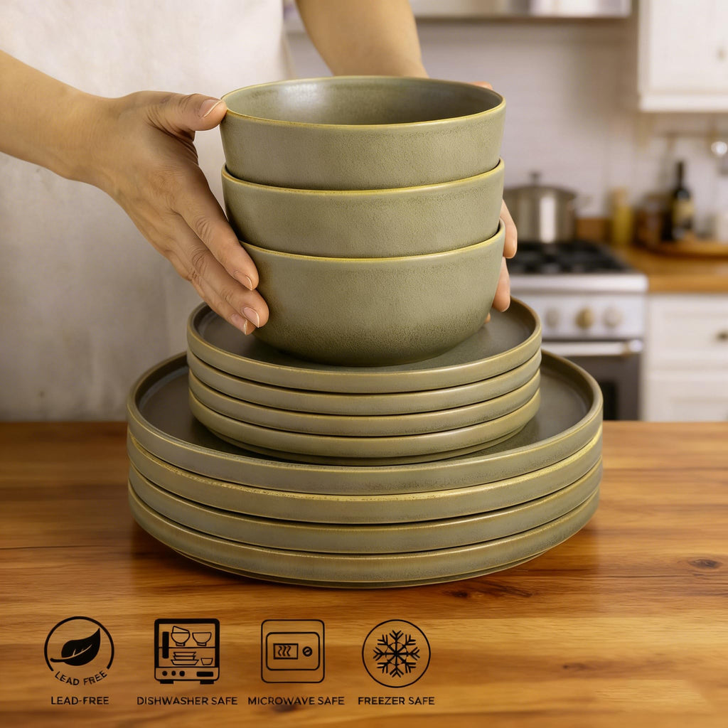 Stoneware Cereal Bowls Set of 4, 26oz Ceramic Bowls X210210