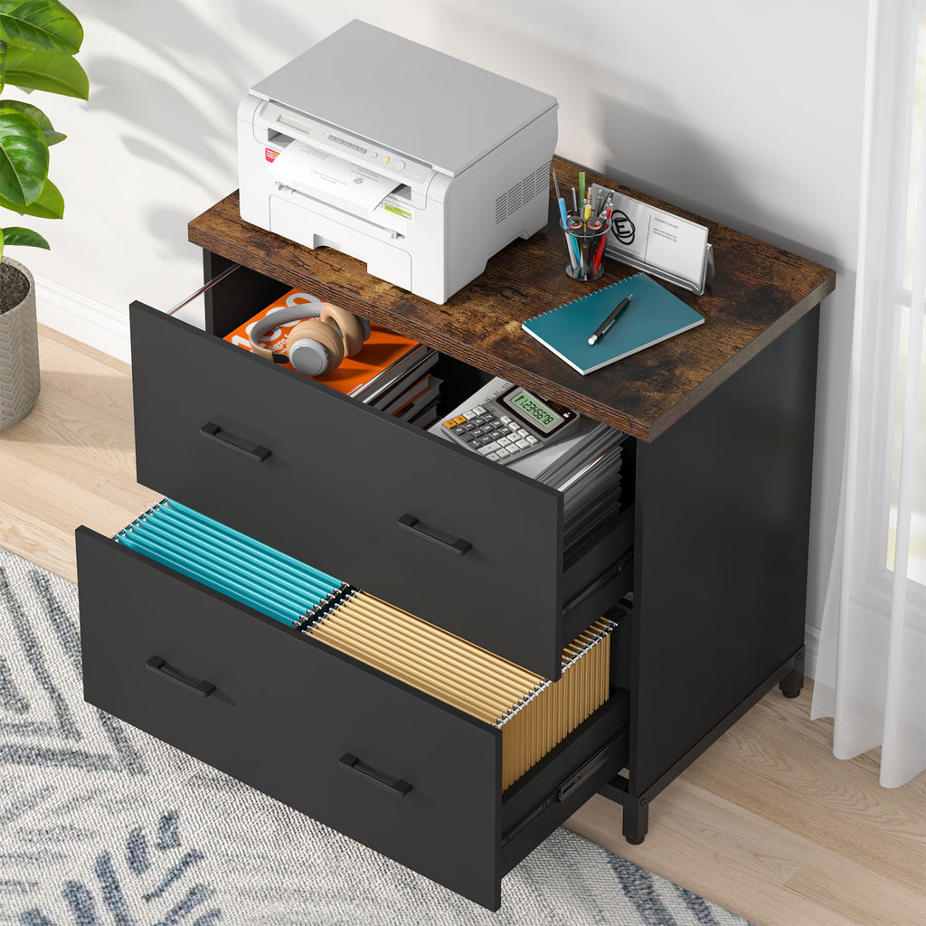 2-Drawer Wood File Cabinet I489