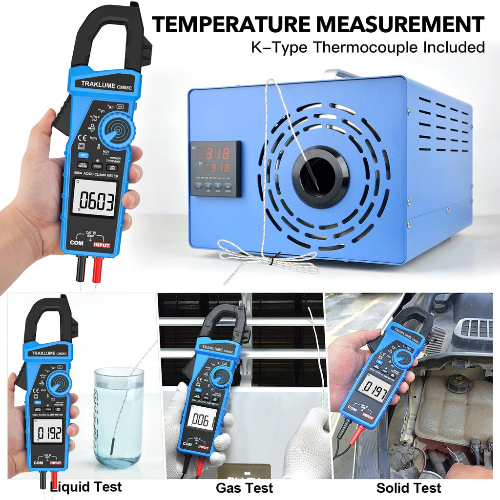 600A AC/DC TRMS Clamp Meter Multimeter K8583