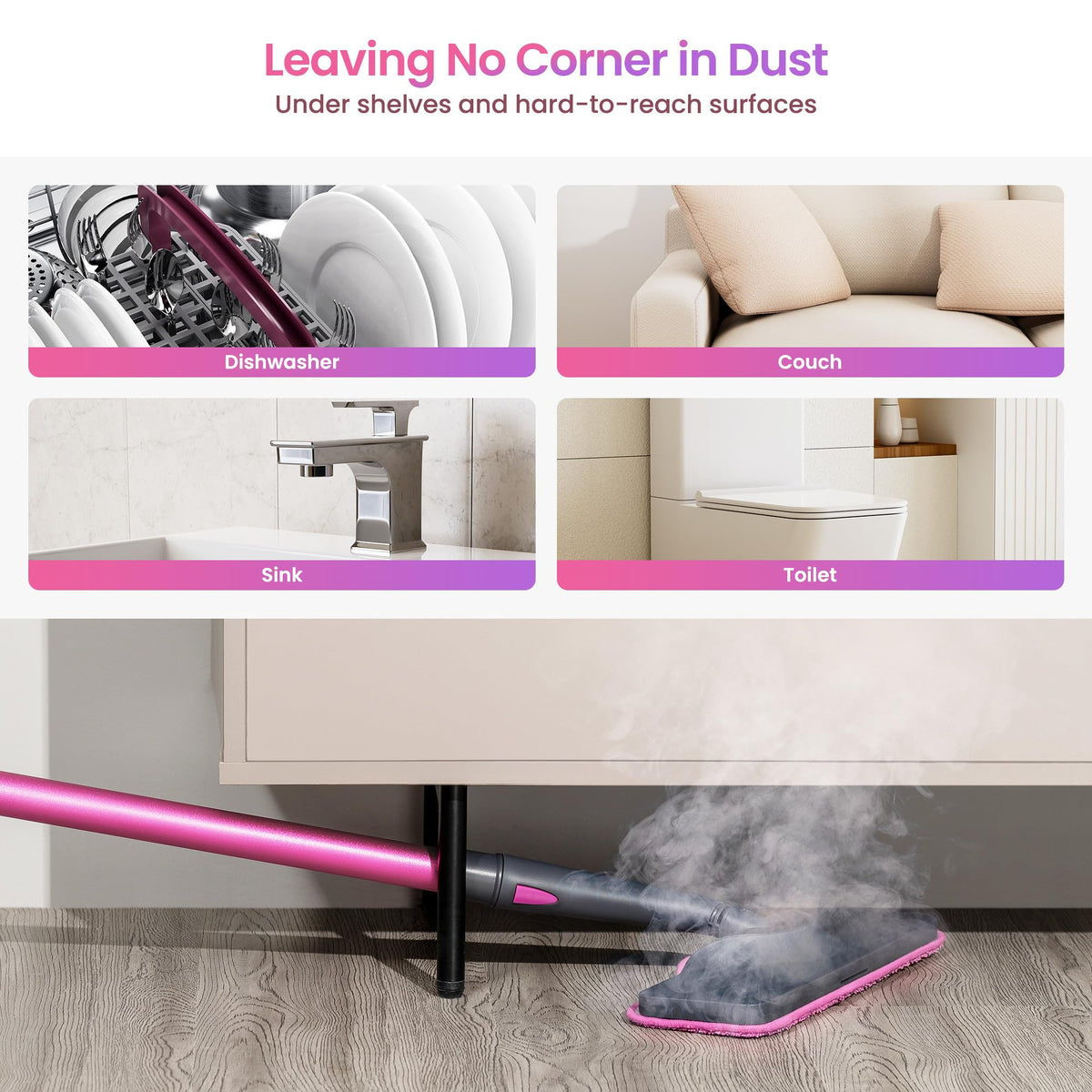 Steam Mop Cleaner, Detachable Handheld Steamer T9527