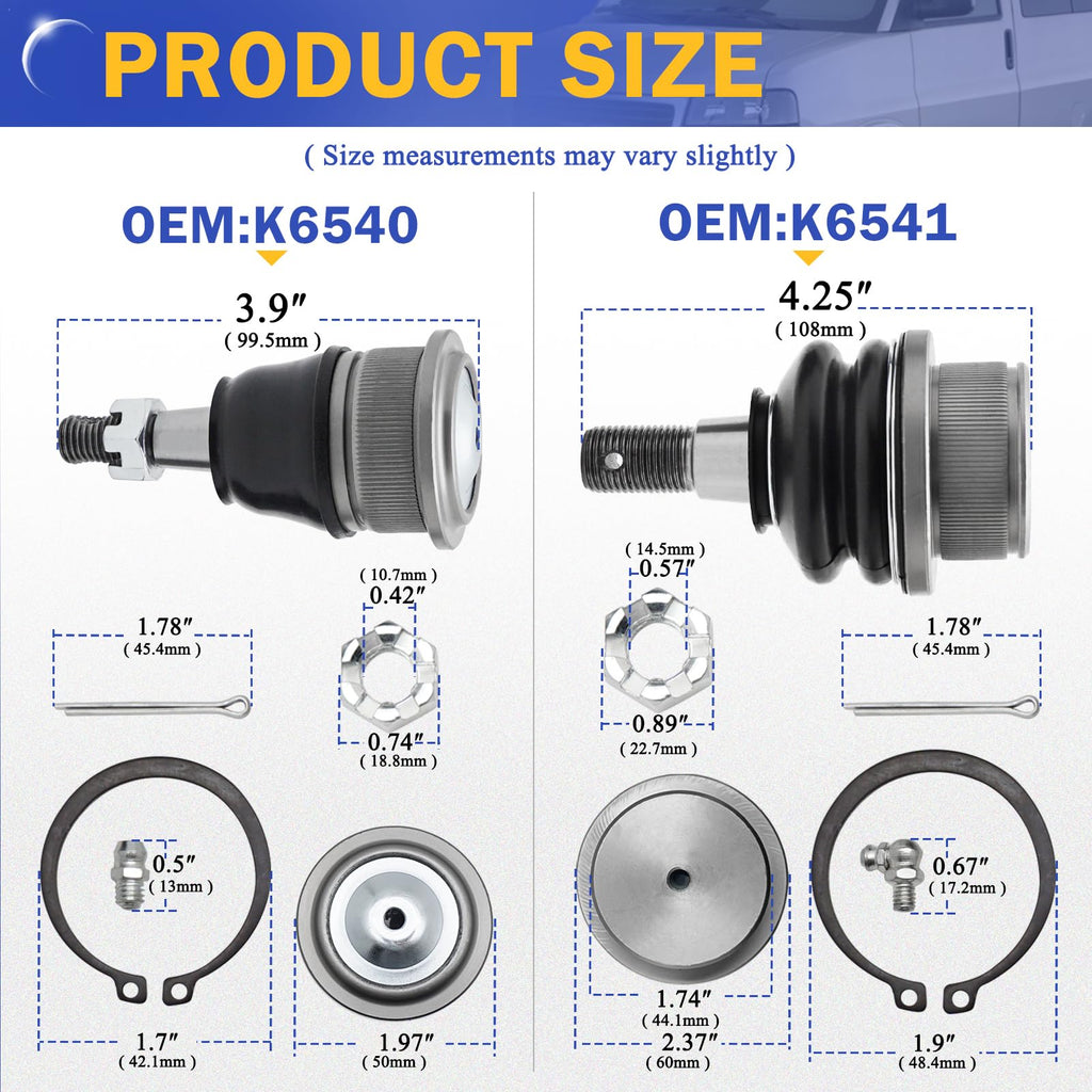 Zinc-Nickel Alloy Front Upper & Lower Ball Joints K406