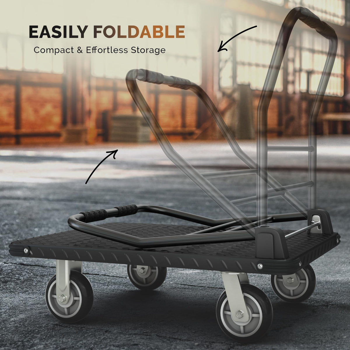 2200 lbs. Capacity Foldable Push Cart Dolly U6391