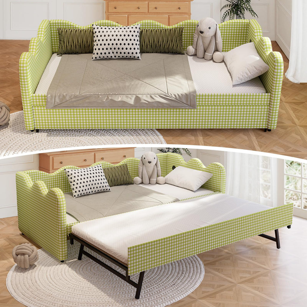 Twin Size Upholstered Daybed with Pop Up Trundle M42862