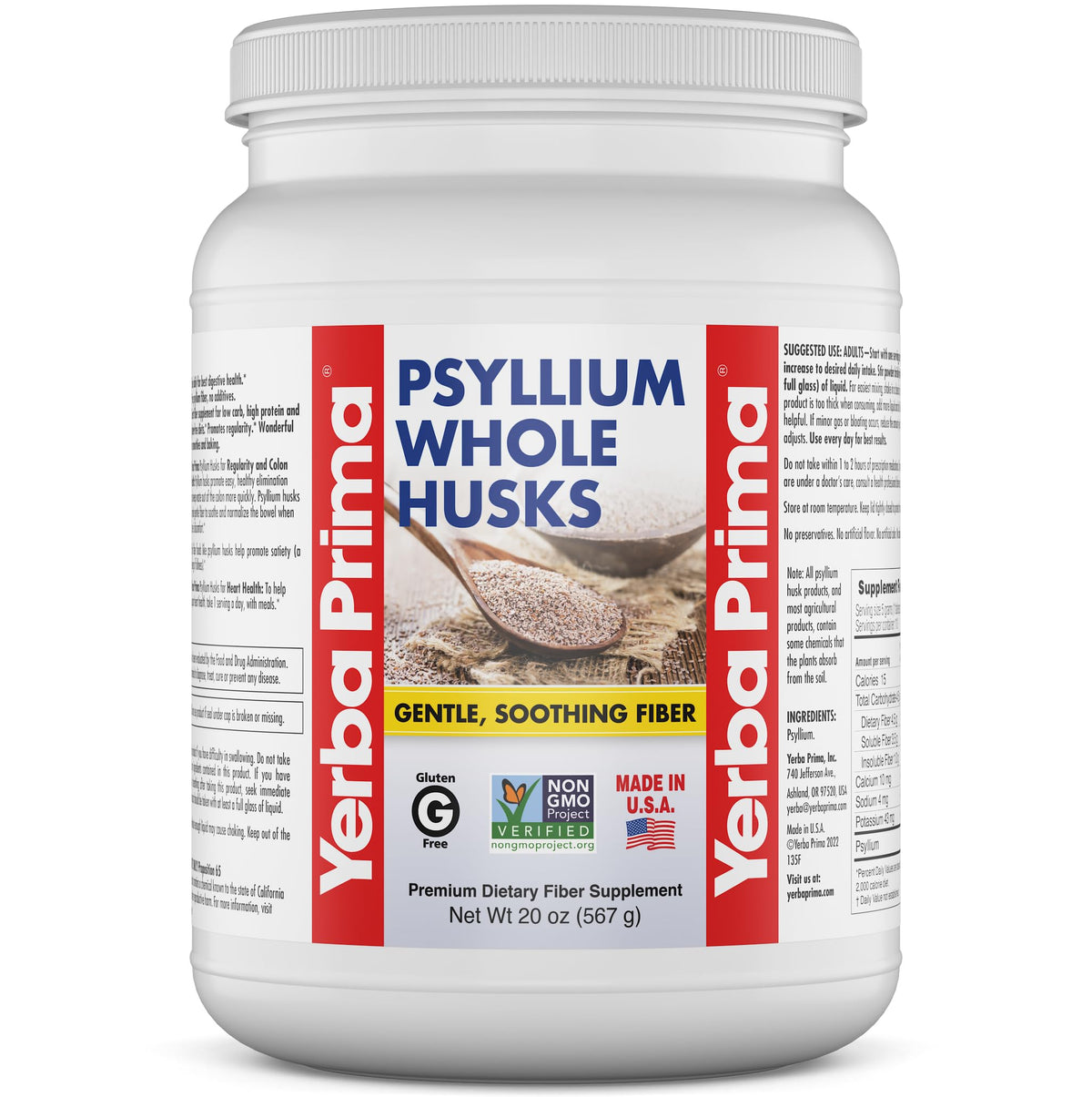 Psyllium Whole Husks Fiber Supplement 20oz S367687