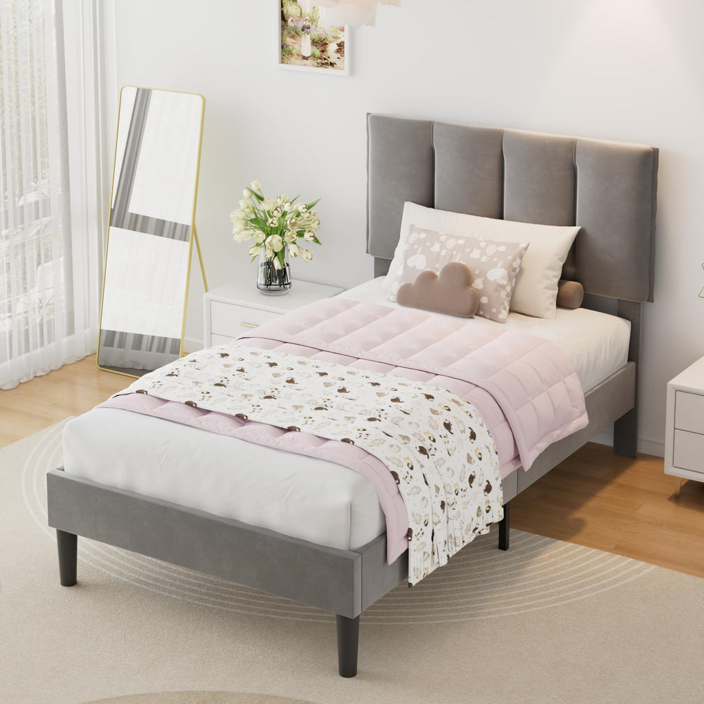 Twin Size Upholstered Bed Frame A152