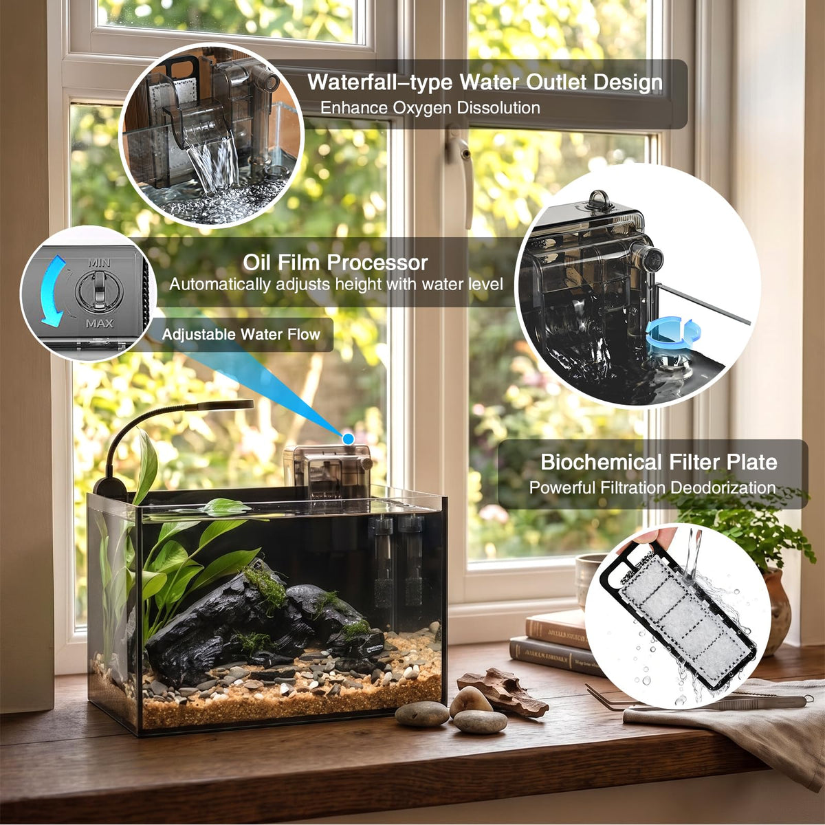 2.8 Gallon Aquarium Starter Kit with LED and Filter Pump E922