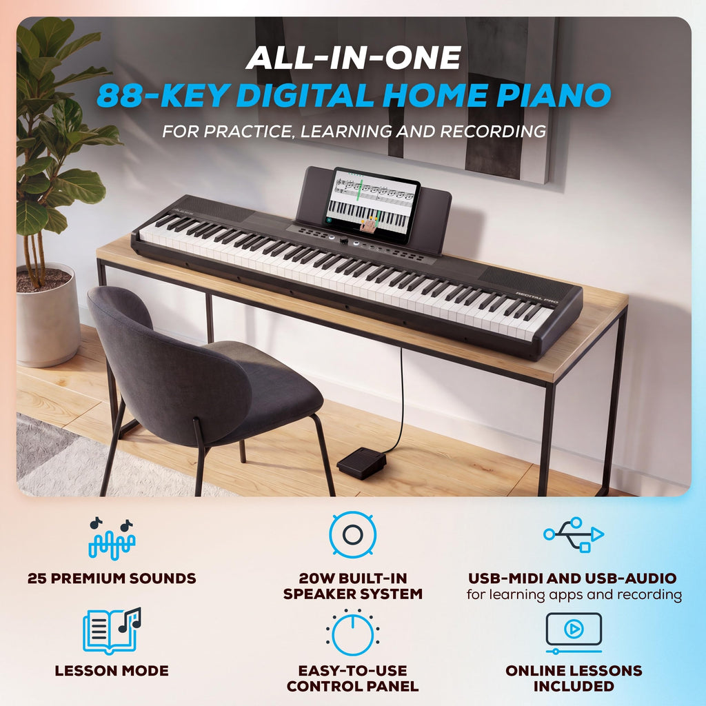 88-Key Weighted Digital Piano with Hammer Action D89101