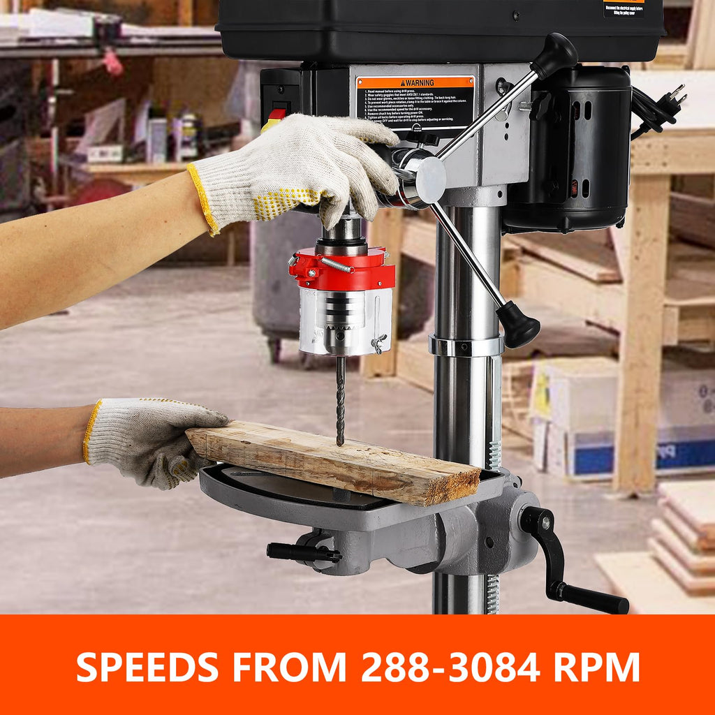 13 in Benchtop Drill Press, 7.5 Amp Variable Speed Cast Iron Z495435