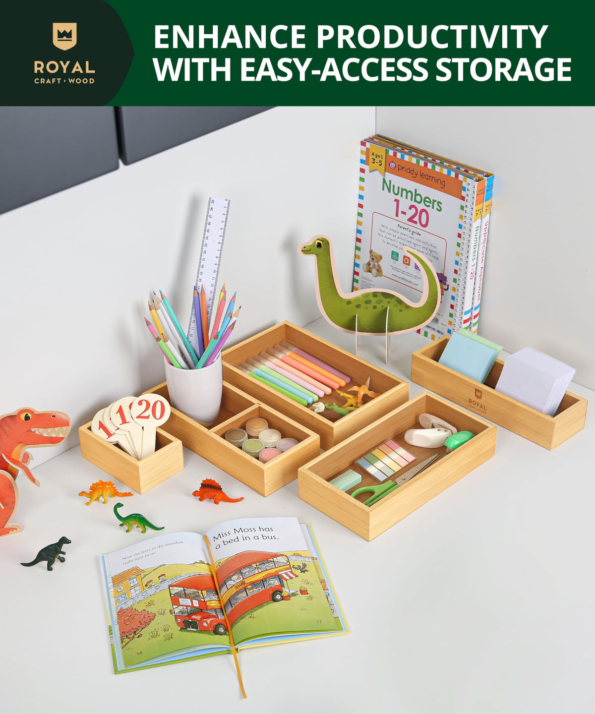 5-Piece Bamboo Drawer Organizer Set D60191
