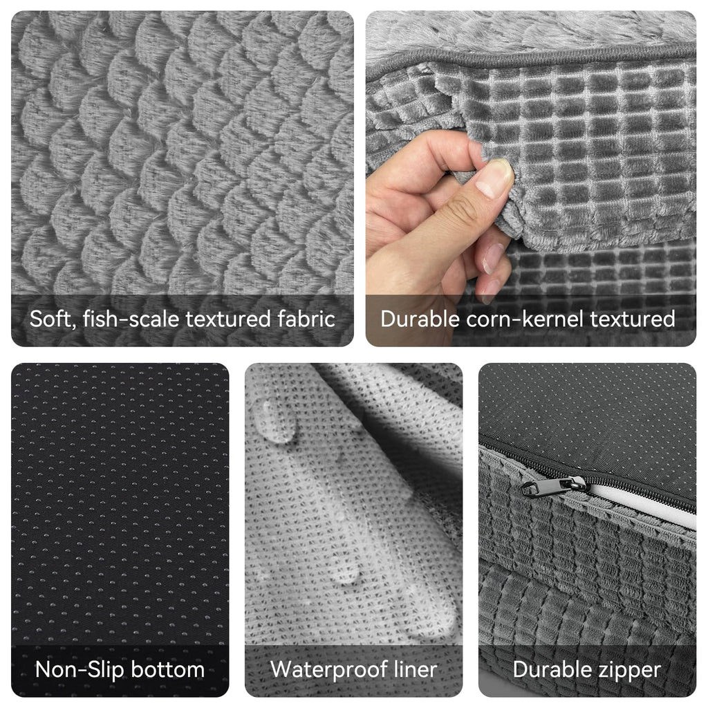 XL Grey Memory Foam Orthopedic Dog Bed with Washable Cover V7867