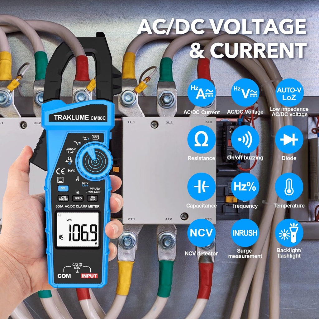600A AC/DC TRMS Clamp Meter Multimeter K8583
