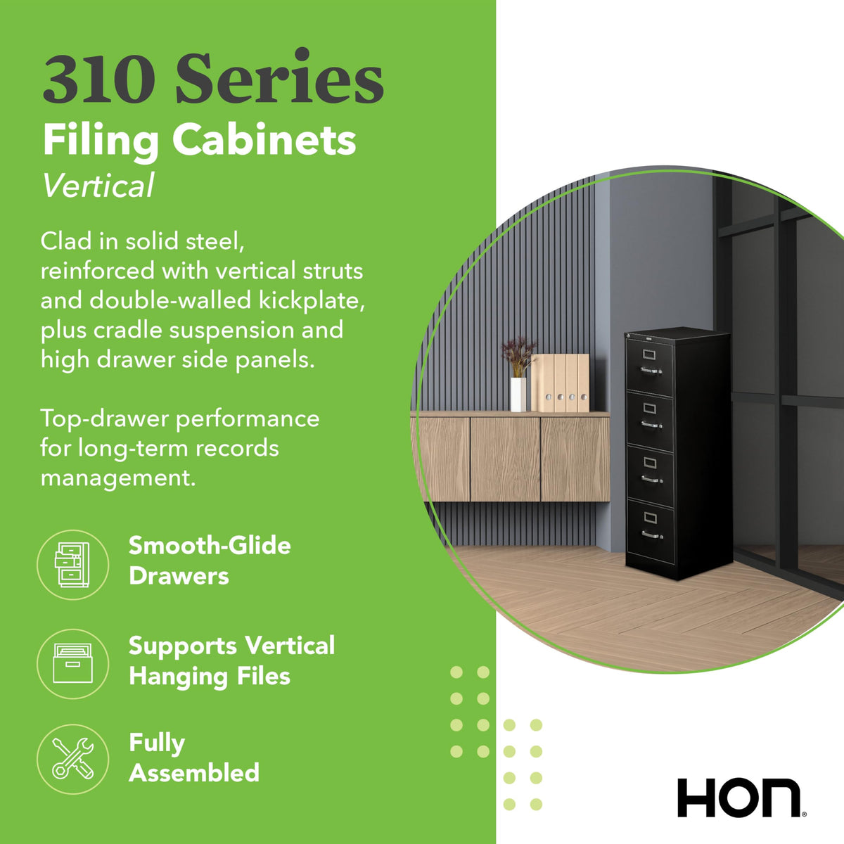Black 4 Drawer File Cabinet R91252