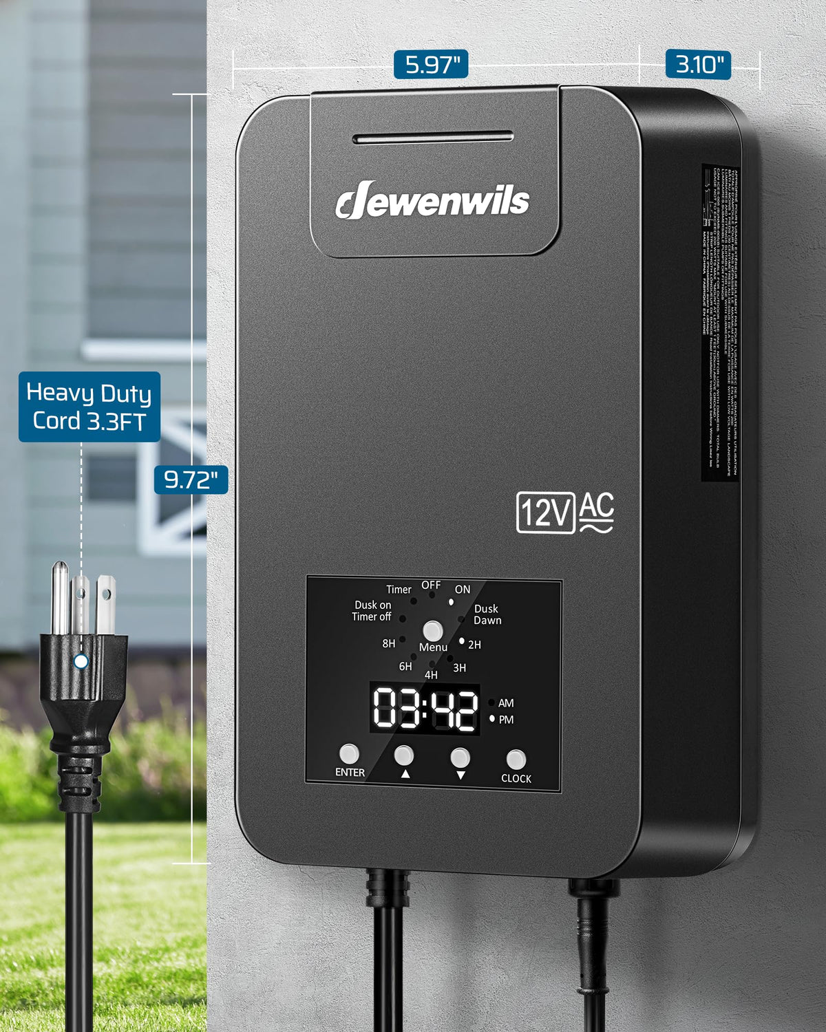200W Low Voltage Transformer with Photocell Sensor & Timer M883502